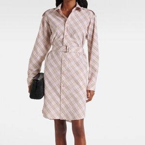 Burberry Checkered Long Sleeve Dress